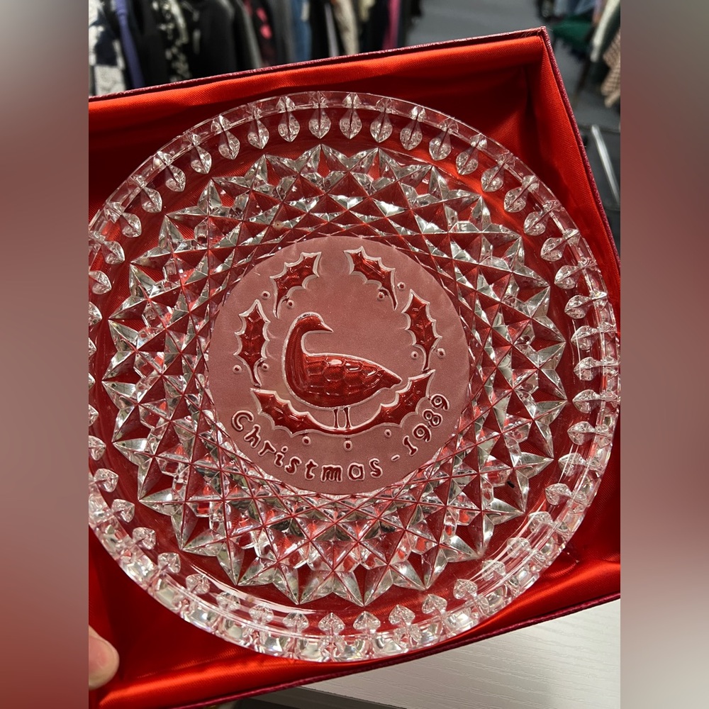 Waterford Crystal “Christmas 1989” Collector Plate w/ Original Box